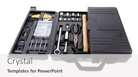  Presentation with tools - Theme having toolbox-set-of-tools-include background and a white colored foreground