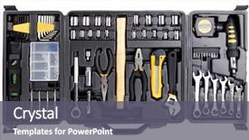  Presentation with driver - PPT theme consisting of toolbox set of tools include background and a gray colored foreground