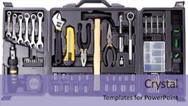  Presentation with tools - Presentation theme enhanced with toolbox set of tools include background and a light blue colored foreground