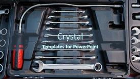  Presentation with heads - Beautiful PPT theme featuring toolbox-with-ratchet-heads backdrop and a ocean colored foreground