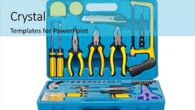  Presentation with tools - Colorful theme enhanced with toolkit with many tools isolated backdrop and a cyan colored foreground