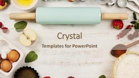  Presentation with baking tools - Beautiful slide deck featuring tools and ingredients - flour rolling backdrop and a lemonade colored foreground