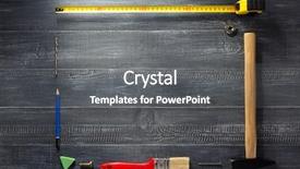  Presentation with traditional musical instruments angklung wood - Audience pleasing slides consisting of tools and instruments at wooden backdrop and a gray colored foreground