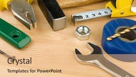  Presentation with traditional musical instruments angklung wood - Slides enhanced with tools and instruments on wooden background and a lemonade colored foreground