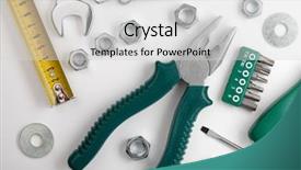  Presentation with nuts - Slide deck having tools and nuts above view background and a light gray colored foreground