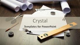  Presentation with tools - PPT layouts having tools-and-papers-with-sketches background and a soft green colored foreground