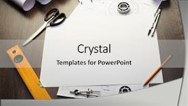  Presentation with tools - Colorful PPT layouts enhanced with tools and papers with sketches backdrop and a light gray colored foreground