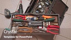  Presentation with mechanic tools - Amazing slide deck having tools appliance fixing toolbox backdrop and a violet colored foreground