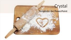  Presentation with baking tools - Presentation theme having tools baking - dough roller and flour background and a lemonade colored foreground