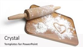  Presentation with airport boarding board - Amazing slides having tools baking - dough roller board and flour backdrop and a light gray colored foreground