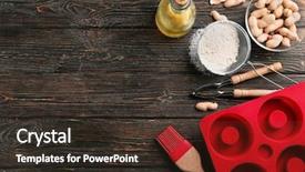  Presentation with kitchen utensils - Beautiful PPT layouts featuring tools equipment pastry - kitchen utensils and ingredients backdrop and a tawny brown colored foreground