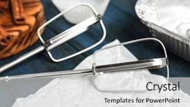  Presentation with cooking equipment kitchen utensils - Colorful theme enhanced with tools equipment pastry - kitchen utensils for pastries backdrop and a  colored foreground