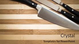  Presentation with knives - Amazing theme having tools for a great chef backdrop and a coral colored foreground
