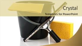  Presentation with windows - Audience pleasing presentation theme consisting of tools for cleaning windows isolated backdrop and a yellow colored foreground