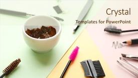  Presentation with correction - Cool new presentation theme with tools for eyebrow dyeing backdrop and a cream colored foreground