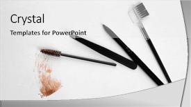  Presentation with correction - PPT theme consisting of tools for eyebrow dyeing background and a white colored foreground