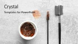  Presentation with correction - Beautiful presentation featuring tools for eyebrow dyeing backdrop and a white colored foreground