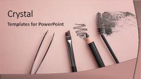  Presentation with correction - Amazing PPT theme having tools for eyebrow dyeing backdrop and a lemonade colored foreground