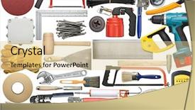  Presentation with wood tools - PPT layouts featuring tools for wood metal background and a lemonade colored foreground
