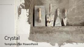  Presentation with construction tools - PPT theme enhanced with what is informed consent text background and a sky blue colored foreground