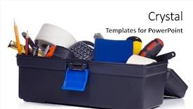  Presentation with steel - Presentation having tools in black box background and a white colored foreground