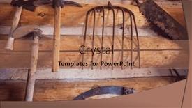  Presentation with workshop tools - PPT layouts featuring tools-in-old-workshop-interior background and a coral colored foreground