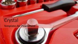  Presentation with metal - Slide deck enhanced with tools in the red box background and a  colored foreground