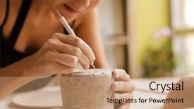  Presentation with workshop tools - Amazing PPT theme having tools mold - close up of a woman backdrop and a coral colored foreground