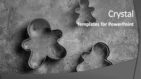  Presentation with cookie run - Presentation theme featuring tools mold - set of gingerbread cookie cutters background and a gray colored foreground