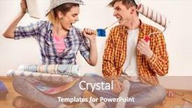  Presentation with home renovation - Amazing slide set having tools newlyweds in new place backdrop and a coral colored foreground