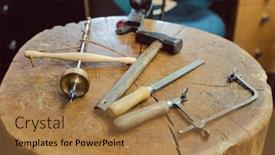  Presentation with jewelry - Theme having tools-of-a-jewelry-designer background and a coral colored foreground