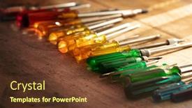  Presentation with trade - Presentation design featuring tools-of-the-trade-many background and a tawny brown colored foreground