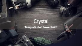  Presentation with hand tools - Slide deck with tools screwdriver drill saw jigsaw background and a gray colored foreground