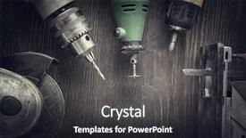  Presentation with hand tools - Slides enhanced with tools screwdriver drill saw jigsaw background and a dark gray colored foreground
