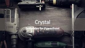  Presentation with hand tools - Theme with tools screwdriver drill saw jigsaw background and a gray colored foreground