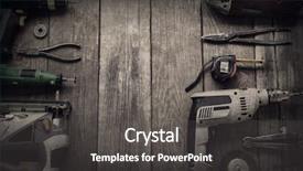  Presentation with hand tools - PPT theme featuring tools screwdriver drill saw jigsaw background and a dark gray colored foreground
