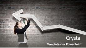 Presentation with success arrow 24 - Audience pleasing PPT theme consisting of tools succeede - young businesswoman fixing increasing arrow backdrop and a gray colored foreground