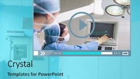  Presentation with medical video - Theme enhanced with tools wear monitoring - digital composite of medical operation background and a light blue colored foreground
