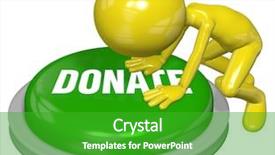  Presentation with cartoon - Slides having toon - cartoon person pushes button background and a shamrock green colored foreground