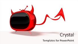  Presentation with evil - Beautiful presentation theme featuring toon - evil tv backdrop and a sky blue colored foreground