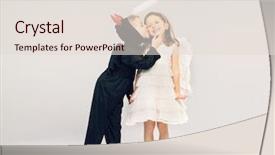  Presentation with devil angel - Presentation consisting of toon - little angel and devil background and a lemonade colored foreground