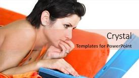  Presentation with internet surfing - Amazing presentation having toon - young women is resting backdrop and a coral colored foreground