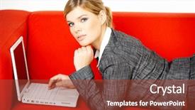  Presentation with internet surfing - Amazing presentation having toon - young women is resting backdrop and a  colored foreground