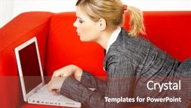  Presentation with internet surfing - Presentation with toon - young women is resting background and a  colored foreground