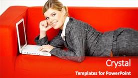  Presentation with internet surfing - PPT layouts consisting of toon - young women is resting background and a  colored foreground