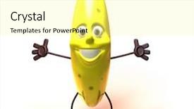  Presentation with banana - Colorful presentation enhanced with toon banana backdrop and a blonde colored foreground