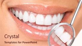  Presentation with wound healing in mouth - Beautiful PPT theme featuring tooth background - healthy woman teeth backdrop and a lemonade colored foreground