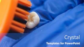  Presentation with tooth brush - Slide set with tooth-brush-and-deciduous-milk background and a cobalt blue colored foreground