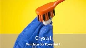  Presentation with tooth brush - PPT theme with tooth-brush-and-deciduous-milk background and a teal colored foreground