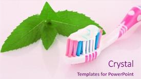  Presentation with tooth brush - Slide deck with tooth brush and mint leaves background and a pink colored foreground